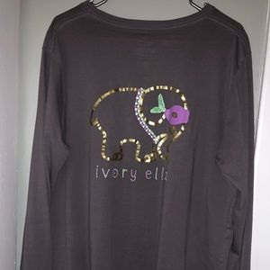 Gray ivory Ella Long sleeve tee